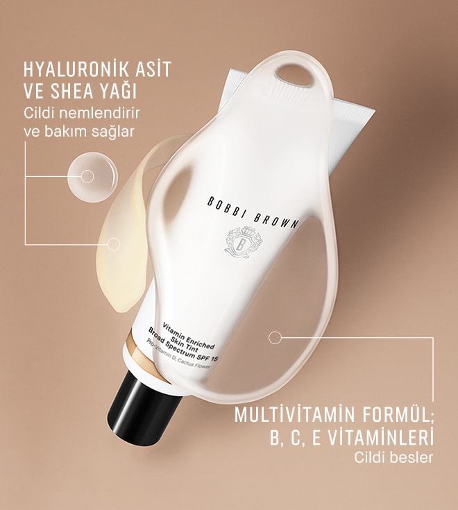 Skin tint product with product information 
